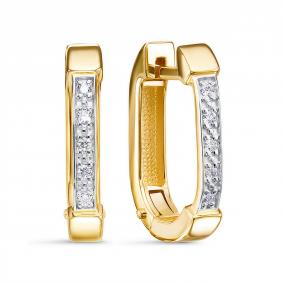 Серьги из лимонного золота КЮЗ Del'ta DБР122912л с бриллиантом DБР122912л фото