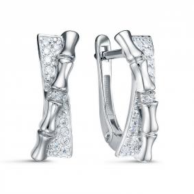 Серьги из белого золота КЮЗ Del'ta DБР122922б с бриллиантом DБР122922б фото