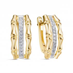 Серьги из лимонного золота КЮЗ Del'ta DБР122941л с бриллиантом DБР122941л фото