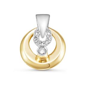 Подвеска из лимонного золота КЮЗ Del'ta DБР130072л с бриллиантом DБР130072л фото