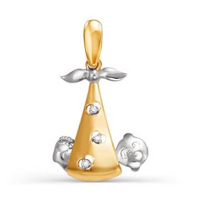 Золотая подвеска КЮЗ Del'ta DБР130163 с бриллиантом DБР130163 фото