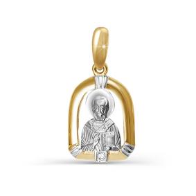 Золотая подвеска-иконка Святитель Николай Чудотворец КЮЗ Del'ta с бриллиантом DБР130292 DБР130292 фото