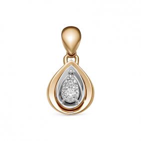 Золотая подвеска КЮЗ Del'ta DБР130520р с бриллиантом DБР130520р фото