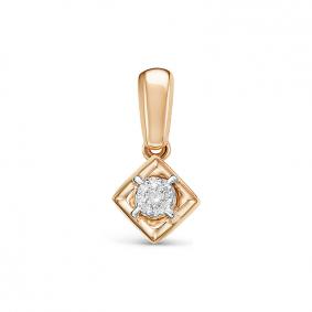 Золотая подвеска КЮЗ Del'ta DБР130556 с бриллиантом DБР130556 фото