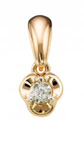 Золотая подвеска КЮЗ Del'ta DБР130558 с бриллиантом DБР130558 фото