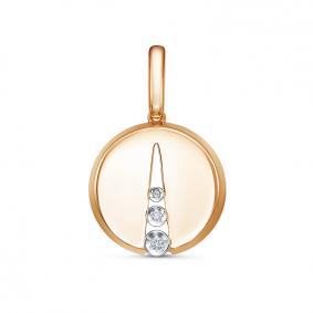 Золотая подвеска КЮЗ Del'ta DБР130769 с бриллиантом DБР130769 фото