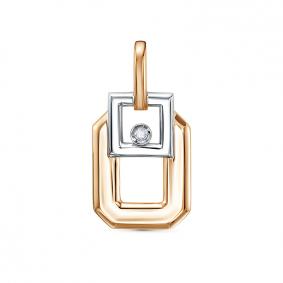 Золотая подвеска КЮЗ Del'ta DБР130954 с бриллиантом DБР130954 фото