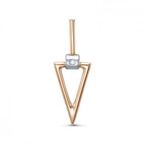 Золотая подвеска КЮЗ Del'ta DБР130975 с бриллиантом DБР130975 фото