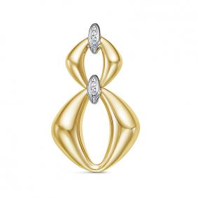 Подвеска из лимонного золота КЮЗ Del'ta DБР130982л с бриллиантом DБР130982л фото