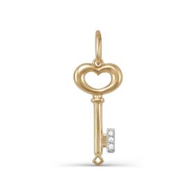 Золотая подвеска КЮЗ Del'ta DБР131196 с бриллиантом DБР131196 фото