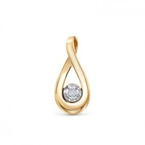 Подвеска из лимонного золота КЮЗ Del'ta DБР132245л с бриллиантом DБР132245л фото