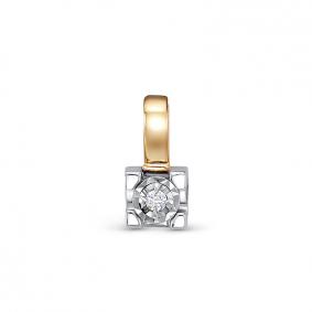 Подвеска из лимонного золота КЮЗ Del'ta DБР132258л с бриллиантом DБР132258л фото