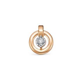 Золотая подвеска КЮЗ Del'ta DБР132289 с бриллиантом DБР132289 фото