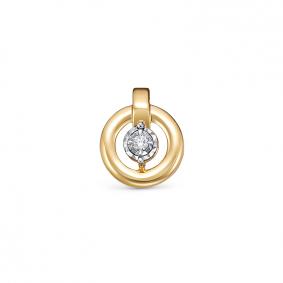 Подвеска из лимонного золота КЮЗ Del'ta DБР132289л с бриллиантом DБР132289л фото