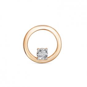 Золотая подвеска КЮЗ Del'ta DБР132314 с бриллиантом DБР132314 фото