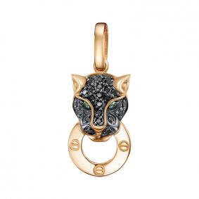 Золотая подвеска КЮЗ Del'ta DБР132727 с бриллиантом и изумрудом DБР132727 фото