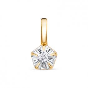 Подвеска из лимонного золота КЮЗ Del'ta DБР132759л с бриллиантом DБР132759л фото