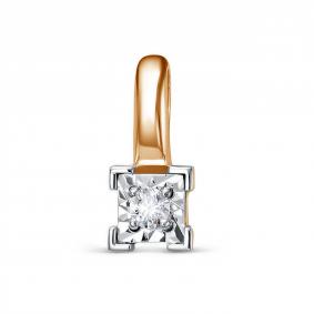 Золотая подвеска КЮЗ Del'ta DБР132844 с бриллиантом DБР132844 фото