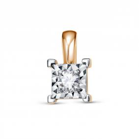 Золотая подвеска КЮЗ Del'ta DБР132852 с бриллиантом DБР132852 фото