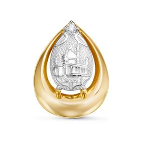 Подвеска из лимонного золота КЮЗ Del'ta DБР135398л с бриллиантом DБР135398л фото