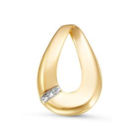 Подвеска из лимонного золота КЮЗ Del'ta DБР135541л с бриллиантом DБР135541л фото