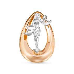 Золотая подвеска КЮЗ Del'ta DБР135545 с бриллиантом DБР135545 фото