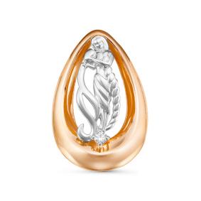 Золотая подвеска Знак зодиака Водолей КЮЗ Del'ta с брилллиантом DБР135546 DБР135546 фото