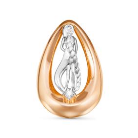 Золотая подвеска Знак зодиака Дева КЮЗ Del'ta с бриллиантом DБР135551 DБР135551 фото