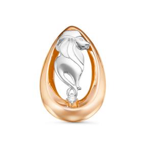 Золотая подвеска знак зодиака Лев КЮЗ Del'ta с бриллиантом DБР135552 DБР135552 фото