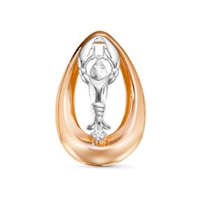 Золотая подвеска Знак зодиака Рак КЮЗ Del'ta с бриллиантом DБР135553 DБР135553 фото
