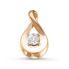 Золотая подвеска КЮЗ Del'ta DБР135566 с бриллиантом DБР135566 фото