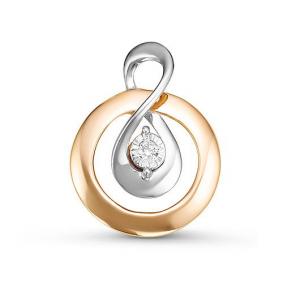 Золотая подвеска КЮЗ Del'ta DБР135567 с бриллиантом DБР135567 фото