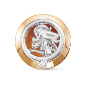 Золотая подвеска Знак зодиака Водолей КЮЗ Del'ta с бриллиантом DБР135593 DБР135593 фото