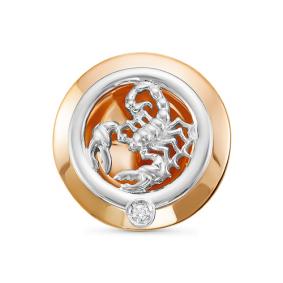 Золотая подвеска КЮЗ Del'ta DБР135595 с бриллиантом DБР135595 фото