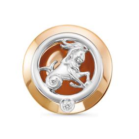 Золотая подвеска Знак зодиака Козерог КЮЗ Del'ta с бриллиантом DБР135597 DБР135597 фото