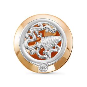 Золотая подвеска КЮЗ Del'ta DБР135598 с бриллиантом DБР135598 фото