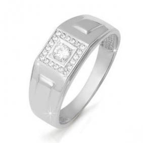 Кольцо из белого золота КЮЗ Del'ta DБР140012 с бриллиантом DБР140012 фото