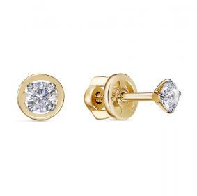 Серьги из лимонного золота КЮЗ Del'ta DБР150163л с бриллиантом DБР150163л фото