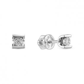 Серьги из белого золота КЮЗ Del'ta DБР150585б с бриллиантом DБР150585б фото