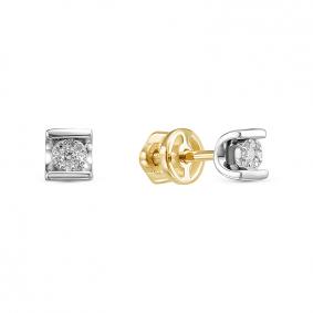 Серьги из лимонного золота КЮЗ Del'ta DБР150585л с бриллиантом DБР150585л фото