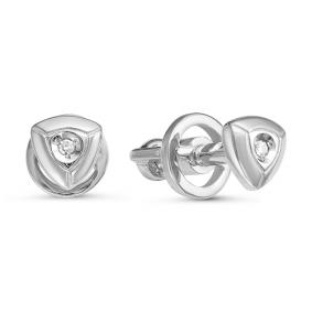 Серьги из белого золота КЮЗ Del'ta DБР150766б с бриллиантом DБР150766б фото