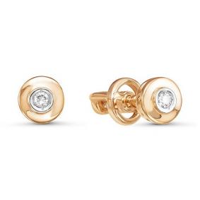 Золотые серьги КЮЗ Del'ta DБР150775 с бриллиантом DБР150775 фото