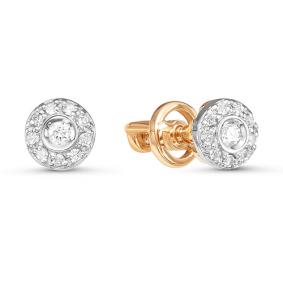 Золотые серьги КЮЗ Del'ta DБР150786 с бриллиантом DБР150786 фото