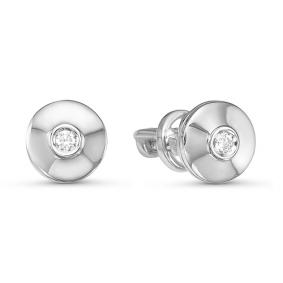 Серьги из белого золота КЮЗ Del'ta DБР150788б с бриллиантом DБР150788б фото