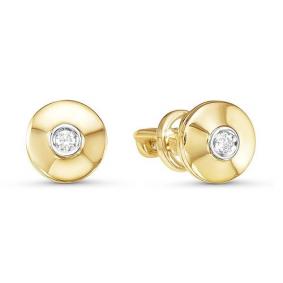 Серьги из лимонного золота КЮЗ Del'ta DБР150788л с бриллиантом DБР150788л фото