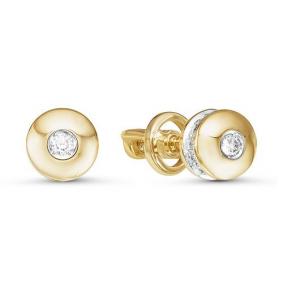 Серьги из лимонного золота КЮЗ Del'ta DБР150793л с бриллиантом DБР150793л фото