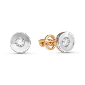 Золотые серьги КЮЗ Del'ta DБР150795 с бриллиантом DБР150795 фото