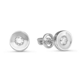 Серьги из белого золота КЮЗ Del'ta DБР150795б с бриллиантом DБР150795б фото