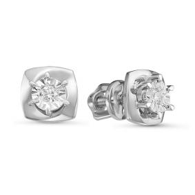 Серьги из белого золота КЮЗ Del'ta DБР150805б с бриллиантом DБР150805б фото