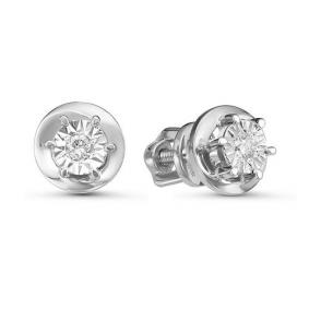 Серьги из белого золота КЮЗ Del'ta DБР150806б с бриллиантом DБР150806б фото